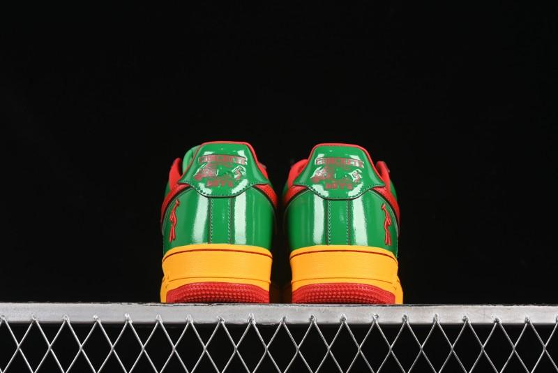 Nike Air Force 1'07 Low Lil Yachty Collaboration Casual Sneakers with Patent Leather and Multicolor Design - IH4383-300