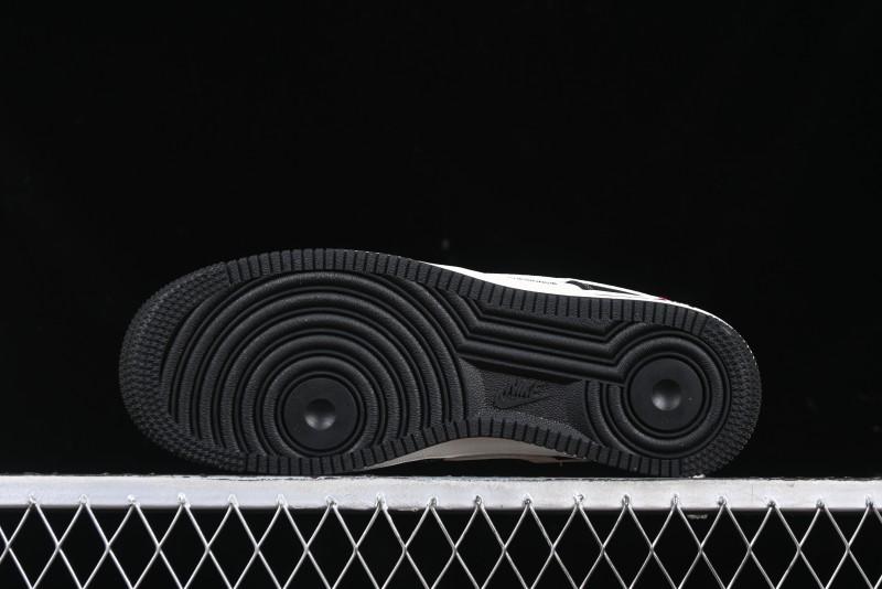 Nike Air Force 1 '07 Low Stussy Collaboration - Beige Black with Red Tab Low-Top Casual Sneakers - SJ6698-014