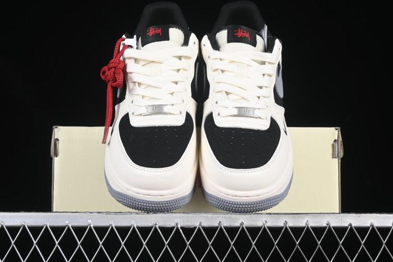 Nike Air Force 1 '07 Low Stussy Collaboration Beige Grey Black Low-Top Casual Sneakers - XZ6188-766