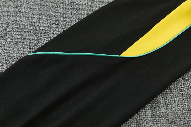 2026 Brazil Black & Yellow Half Zipper Jacket Tracksuit + Long Pants