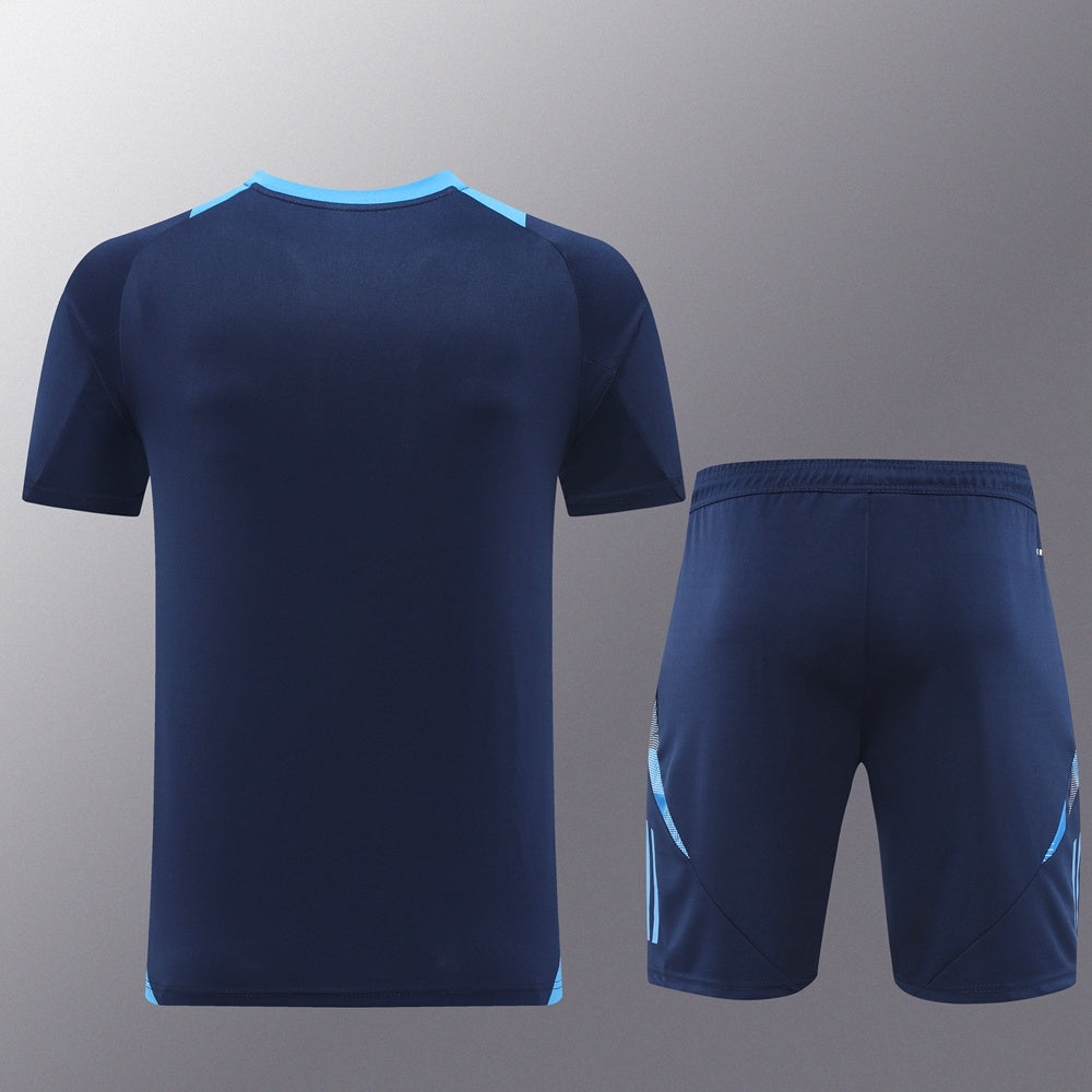 AD08 sapphire blue shorts suit S-2XL