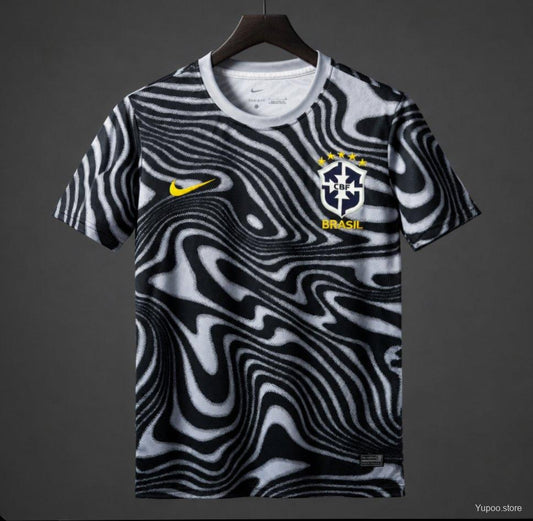 2026 Brazil Grey/Black Cotton T-Shirt