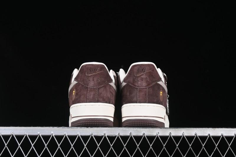 Nike Air Force 1 '07 Low BAPE Collaboration Grey Green Brown Low-Top Casual Sneakers - KK1988-039