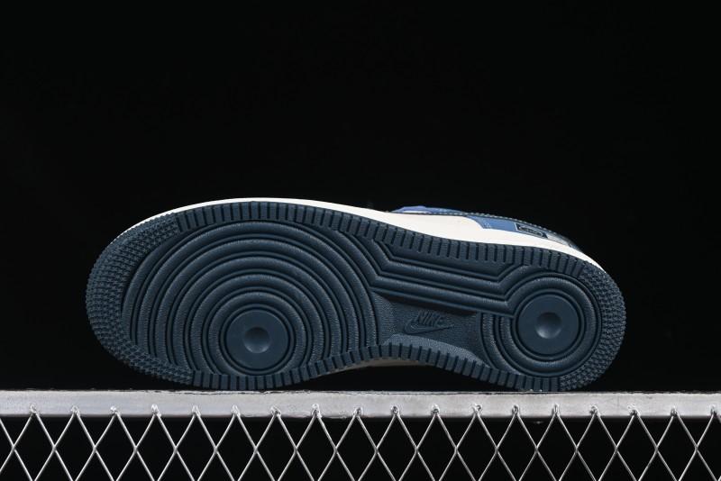 Nike Air Force 1 '07 Low Collaboration White Blue Ghost Face Casual Sneakers with Strap - KK1988-068