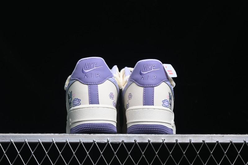Nike Air Force 1 Low Kuromi Casual Sneakers with Lace-Up Design - BD7701-220