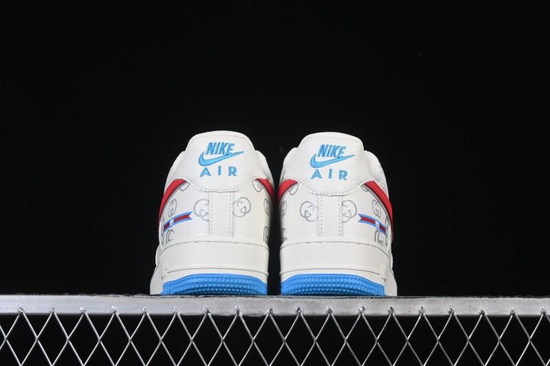 Nike Air Force 1'07 Low Gucci Collaboration White Red Blue Low-Top Casual Sneakers - SC0601-572
