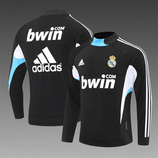 Retro 08/09 Real Madrid Black Half Zipper Jacket