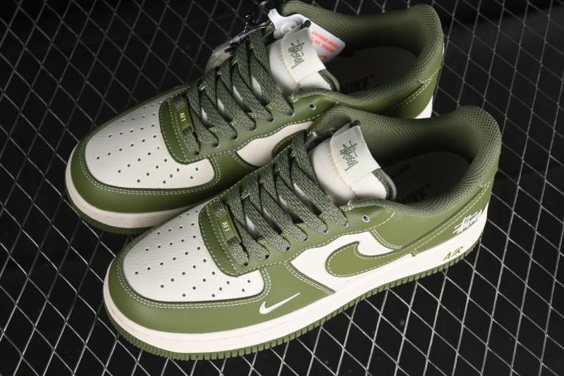 Nike Air Force 1 '07 Low Stussy Collaboration - Lotus Green Low-Top Casual Sneakers - BB5353-515
