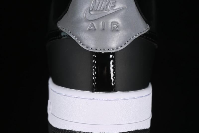 Nike Air Force 1 '07 Low Patent Leather All Black Casual Sneakers - AH6827-001