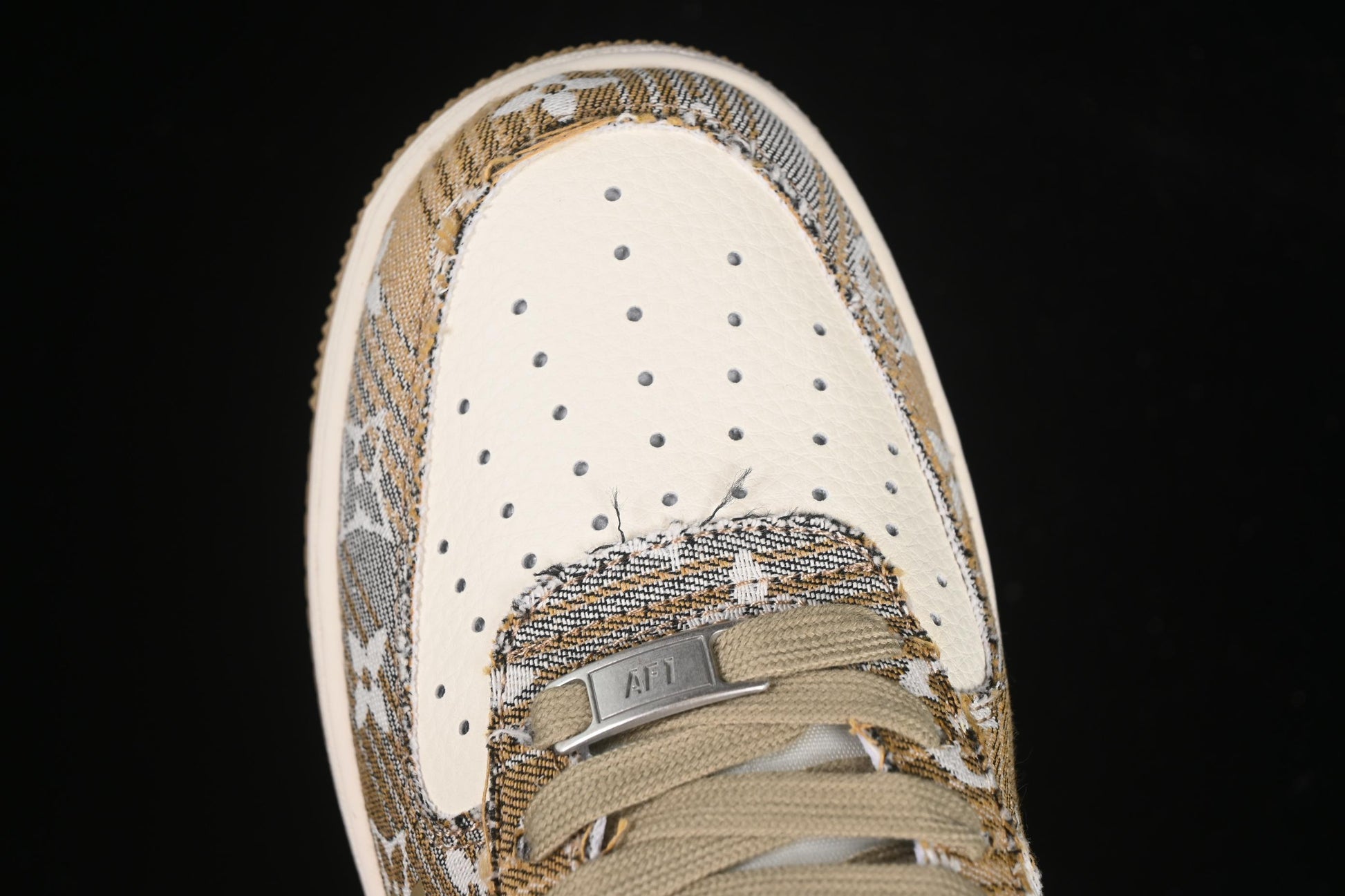 Nike Air Force 1'07 Low LV Collaboration Khaki Print Denim Casual Sneakers - XS1958-582