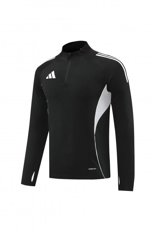 25/26  Adidas Black Full zipper Jacket Tracksuit+ long pants