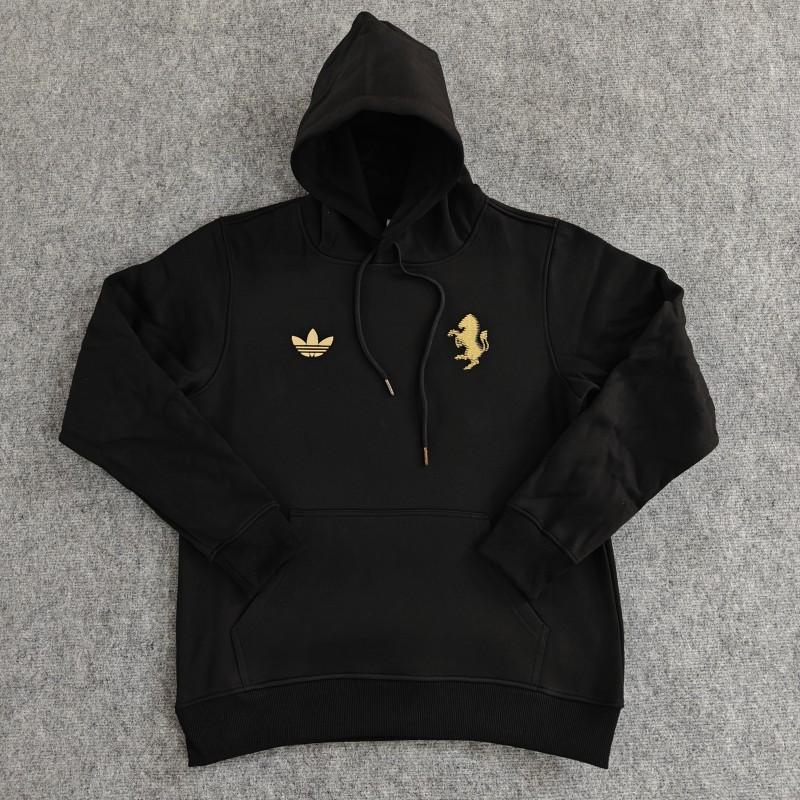 2024 Juventus Black/Navy/Grey/Beige/White Hoodie With Golden Badge