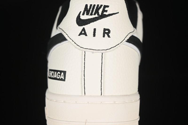 Nike Balenciaga Air Force 1'07 Low Collaboration Triple Swoosh Beige Black Casual Shoes - FR0538-090