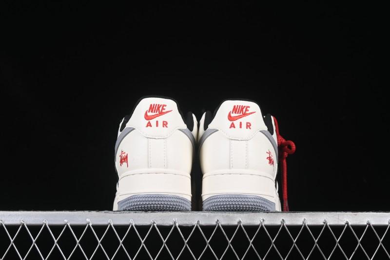 Nike Air Force 1 '07 Low Stussy Collaboration Beige Grey Black Low-Top Casual Sneakers - XZ6188-766