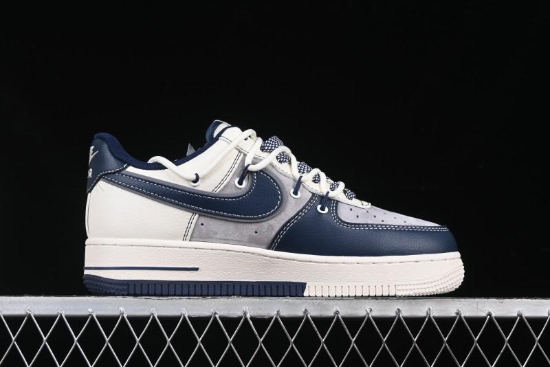 Nike Air Force 1 '07 Low Supreme Collaboration Beige Blue Low-Top Casual Sneakers - DM6688-018