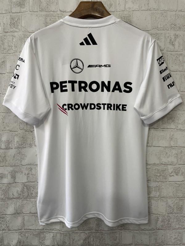 2026 Mercedes-AMG Petronas F1 Team White with Black Shoulder Stripes Shirt