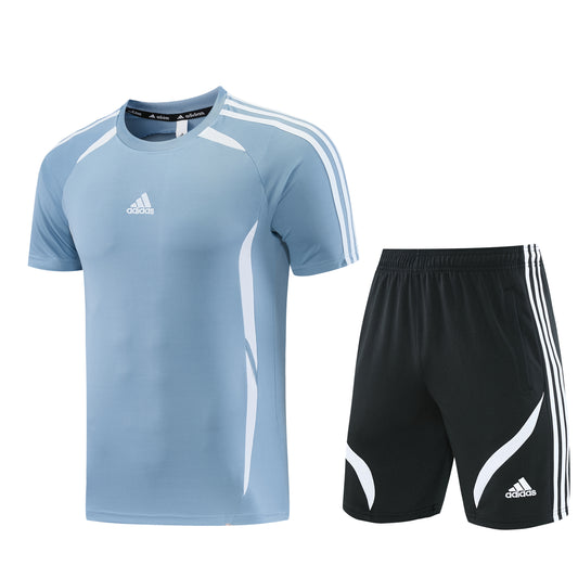 AD16 blue and gray shorts suit S-2XL