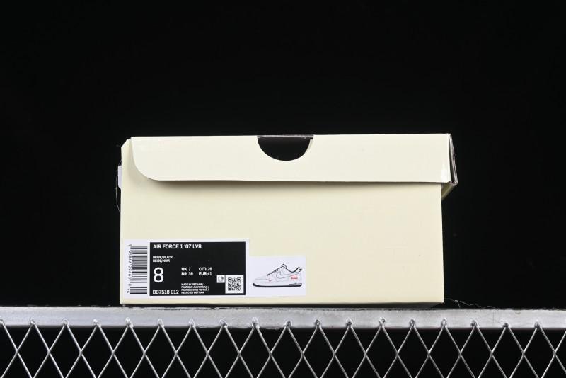 Nike Air Force 1 '07 Low Supreme Collaboration Casual Sneakers with Full-Length Air Cushion - BB7518-012