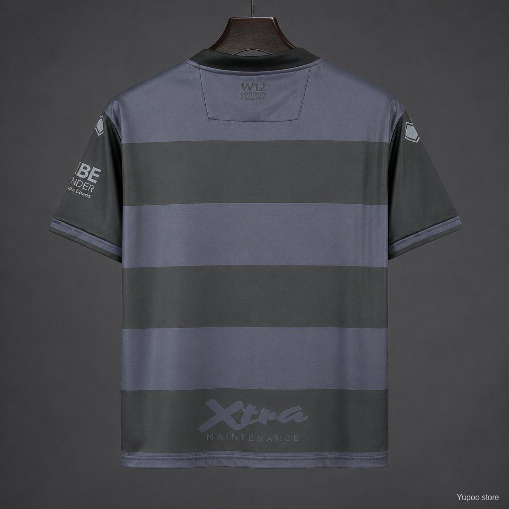 26/27 Queens Park Rangers Black & Dark Grey Stripes Third Jersey