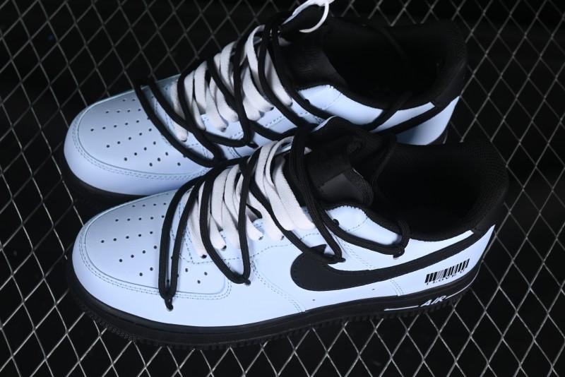 Custom "I Love U" Black & White Sneakers - Sleek Barcode Design
