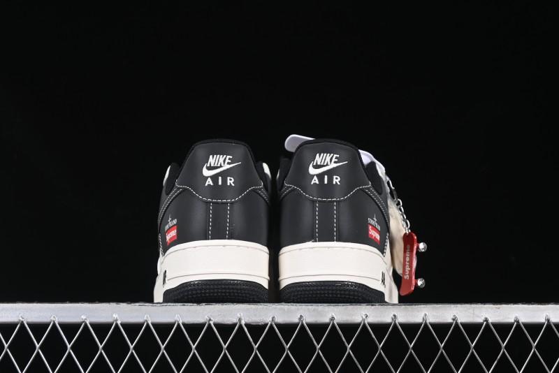 Nike Air Force 1 '07 Low Stone Island x Supreme Collaboration Beige Black Patchwork Low-Top Casual Sneakers - HH7518-042