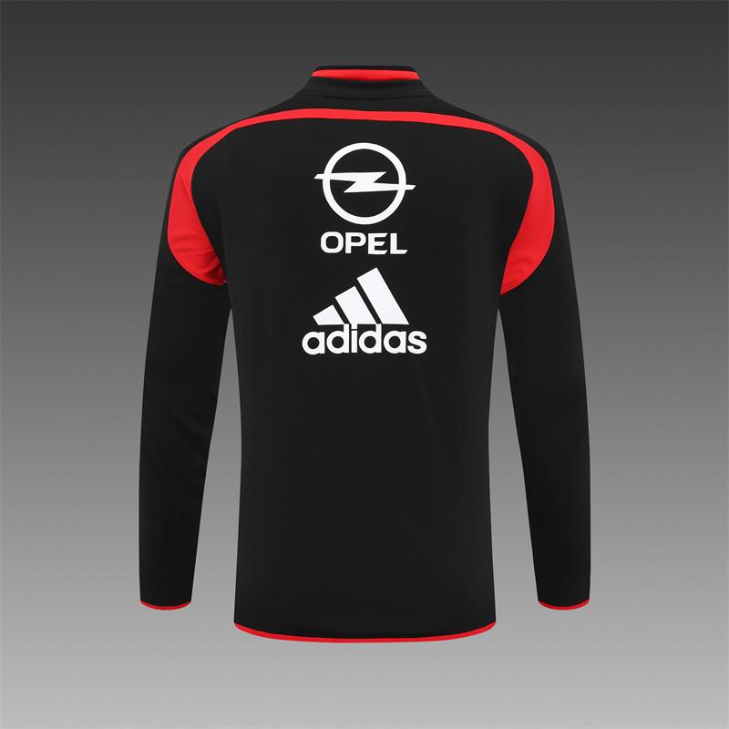 Retro 04/05 AC Milan Black Half Zipper Jacket+Long Pants