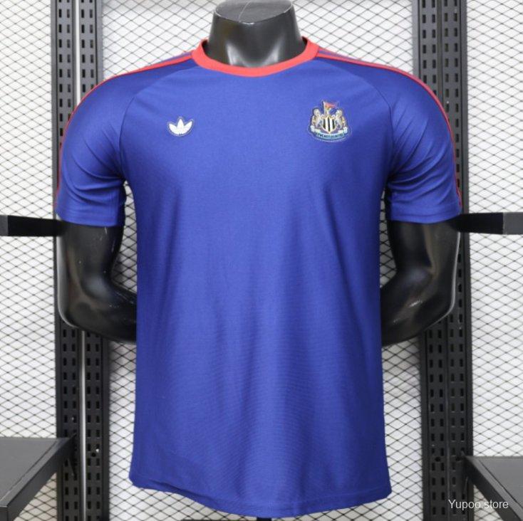 Player Version 26/27 Newcastle United Blue 1990 Vintage Remake  Short Sleeve Away Jersey
