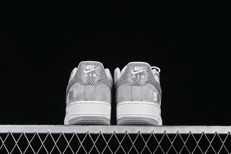 Nike Air Force 1'07 Low The North Face Collaboration Pig Grey Snake Print Low-Top Casual Sneakers - DF0188-027