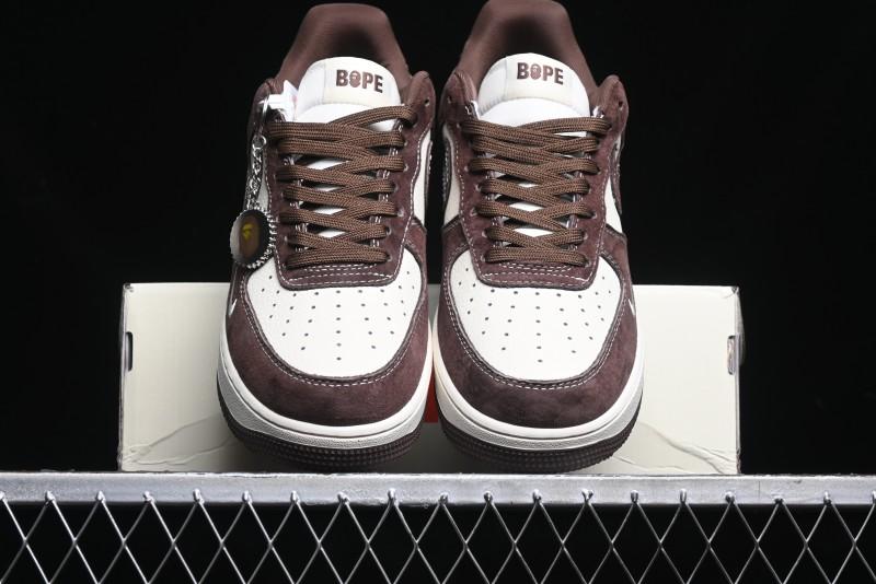 Nike Air Force 1 '07 Low BAPE Collaboration - Tan Brown Casual Sneakers - KK1988-027