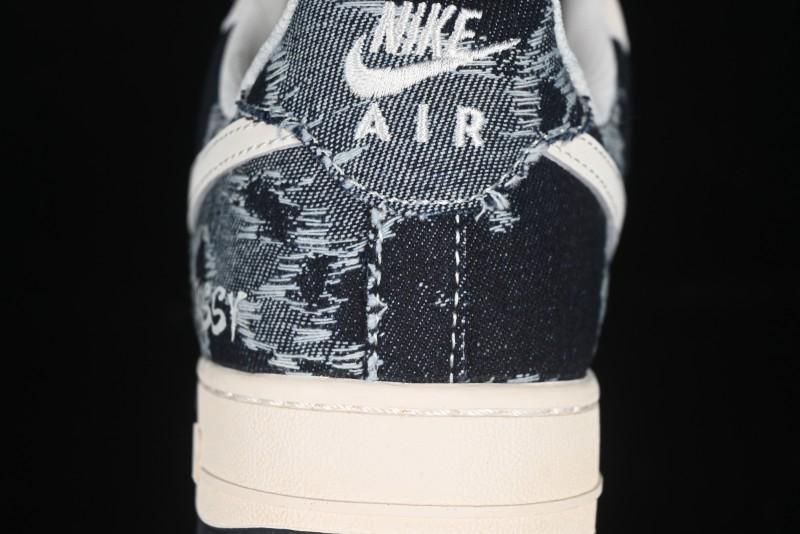 Nike Air Force 1 '07 Low Stussy Collaboration Retro Denim Casual Sneakers - XS1958-578