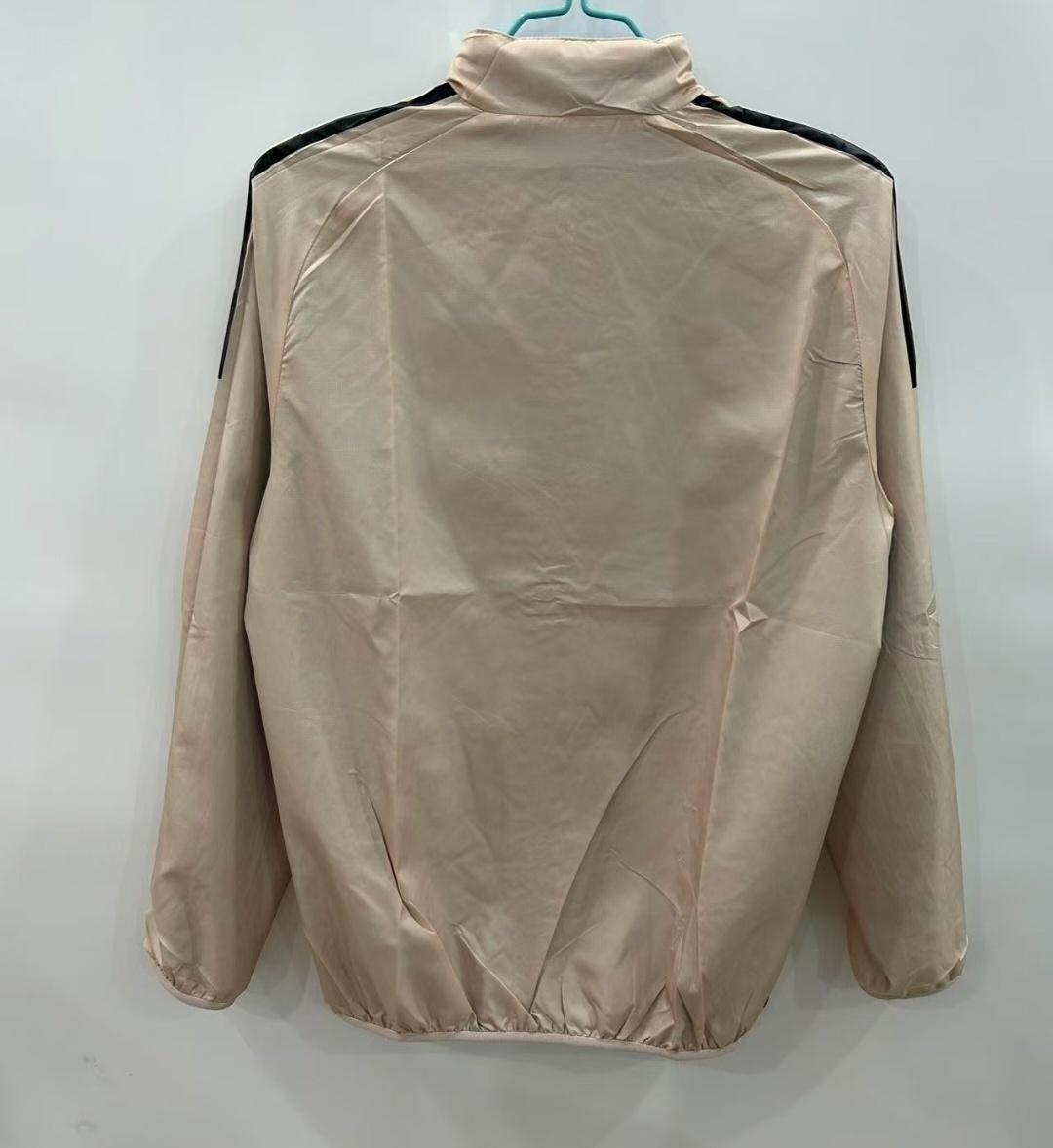 2025 Italy Light Blue/Beige with Floral Pattern Reversible Windbreaker