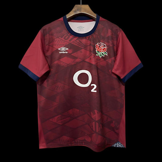 2026 England Burgundy with Geometric Pattern and Heritage Graphics Jersey