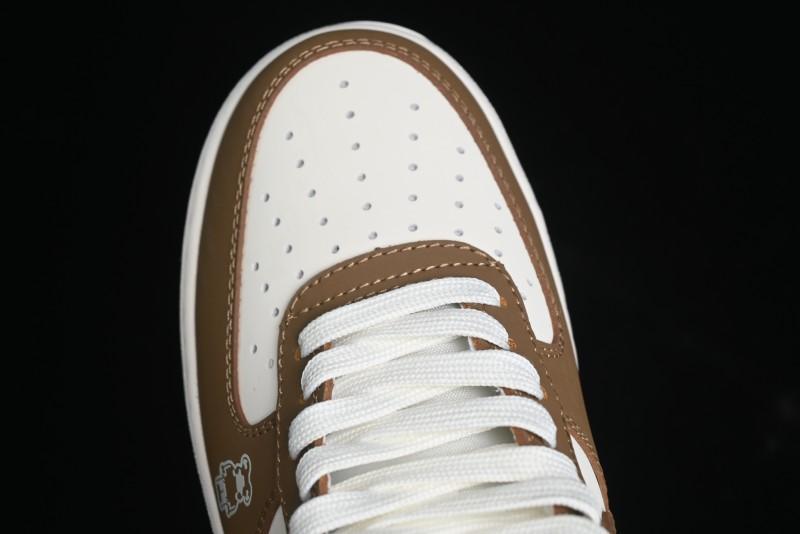 Nike Air Force 1 '07 Low Bape Collaboration - Brown Violent Bear Casual Sneakers - DF0188-013
