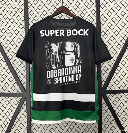 24/25 Sporting Lisbon Home Jersey With 2 Champion Winner Printing