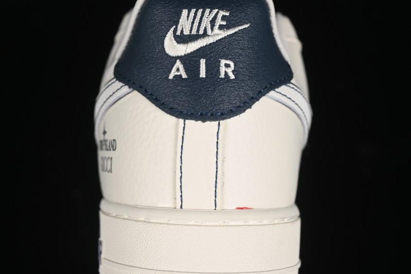 Nike Air Force 1 '07 Low Gucci Stone Island Collaboration - Off White Graphite Low-Top Casual Sneakers - KK1988-013