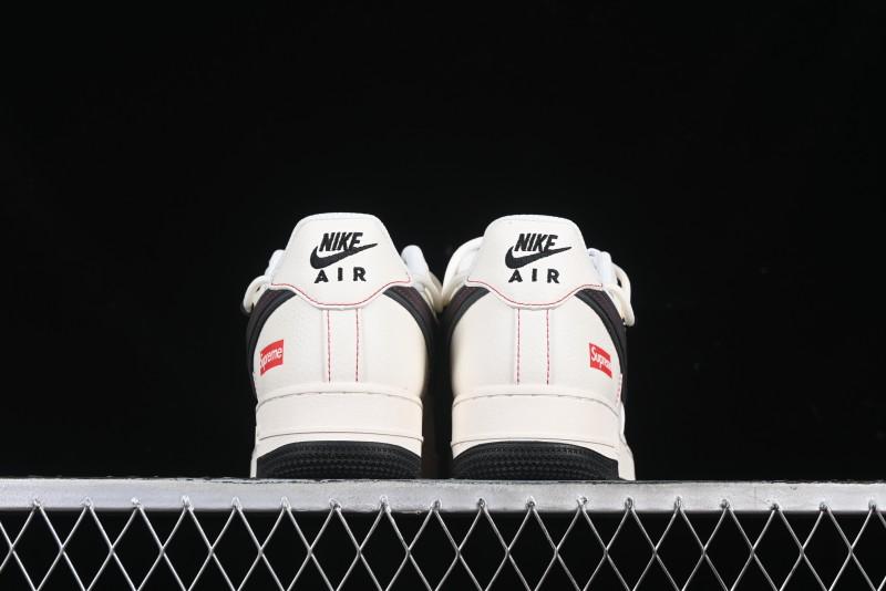Nike Air Force 1 '07 Low Supreme Collaboration - Beige Red Lace-Up Low-Top Casual Sneakers SJ1198-104