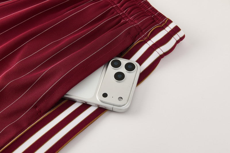 26/27 Arsenal Maroon Pinstripe Short Sleeve+Soccer Shorts