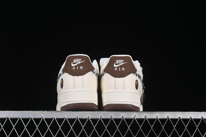 Nike Air Force 1 '07 Low Bape Camouflage Swoosh Beige Casual Sneakers - DF0188-030