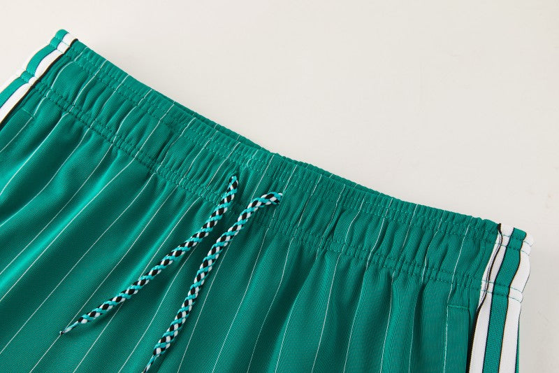 26/27 Liverpool Green Pinstripe Short Sleeve+Soccer Shorts