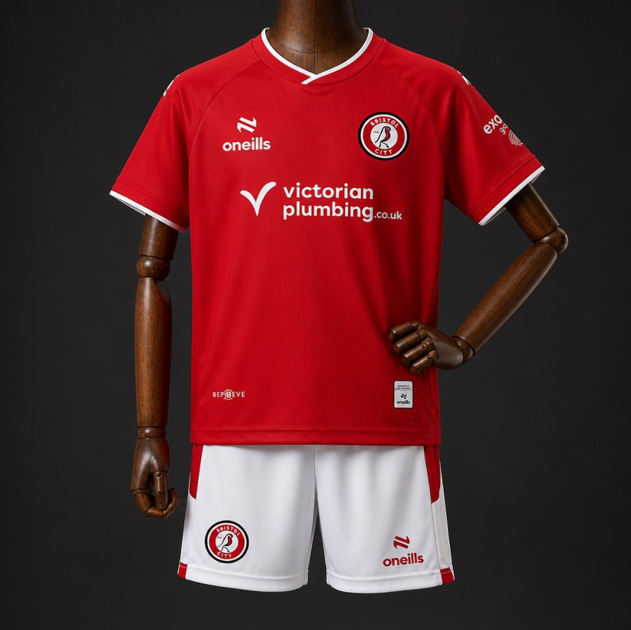 26/27 Kids Bristol City Home Red Kits Jersey