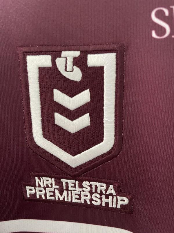 2025 Manly Warringah Sea Eagles Maroon with White Hoops Home Jersey