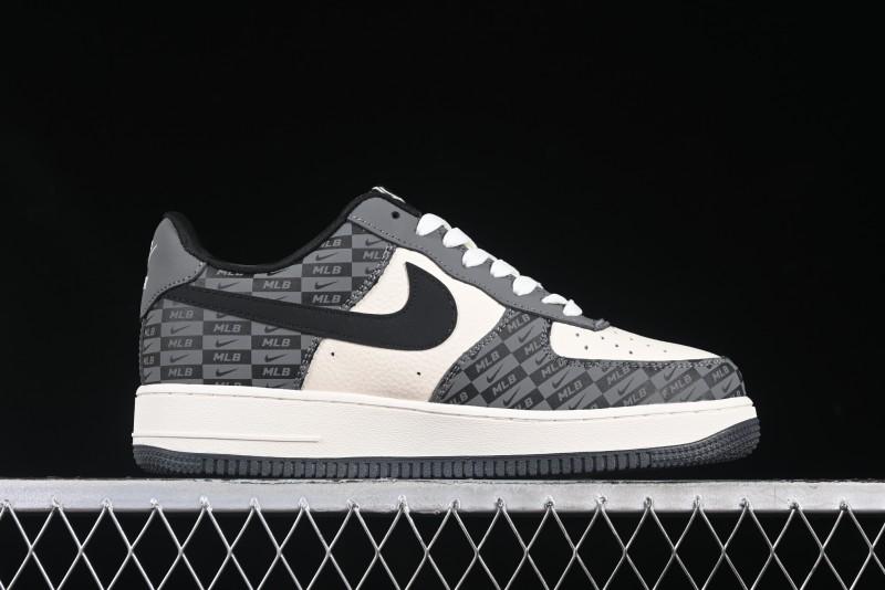 Nike Air Force 1 '07 Low MLB Collaboration Dark Checkered Beige Low-Top Casual Sneakers - DF0188-038