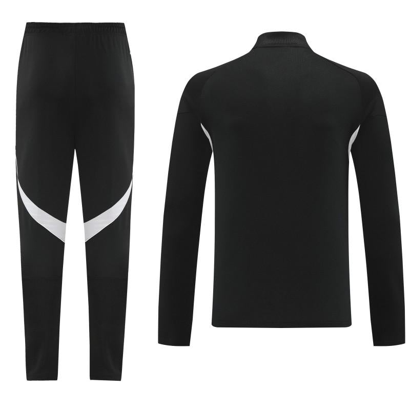 25/26  Adidas Black Full zipper Jacket Tracksuit+ long pants