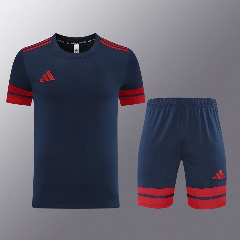 AD10 sapphire blue shorts suit S-2XL