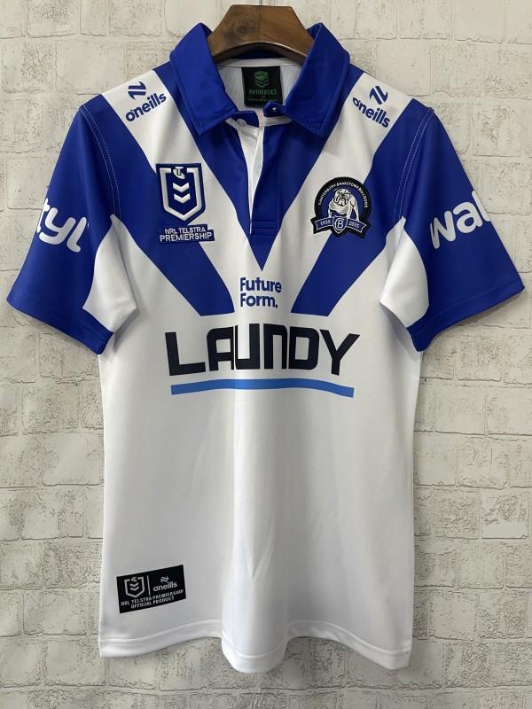 25/26 Canterbury-Bankstown Bulldogs White with Blue V-Pattern Jersey