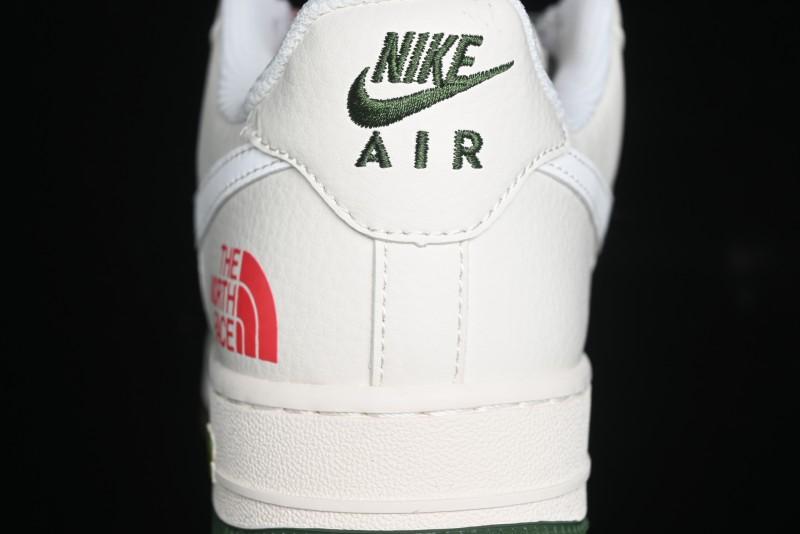 Nike Air Force 1 '07 Low The North Face Collaboration - Beige Red Green Color Block Low-Top Casual Sneakers - XZ6188-011