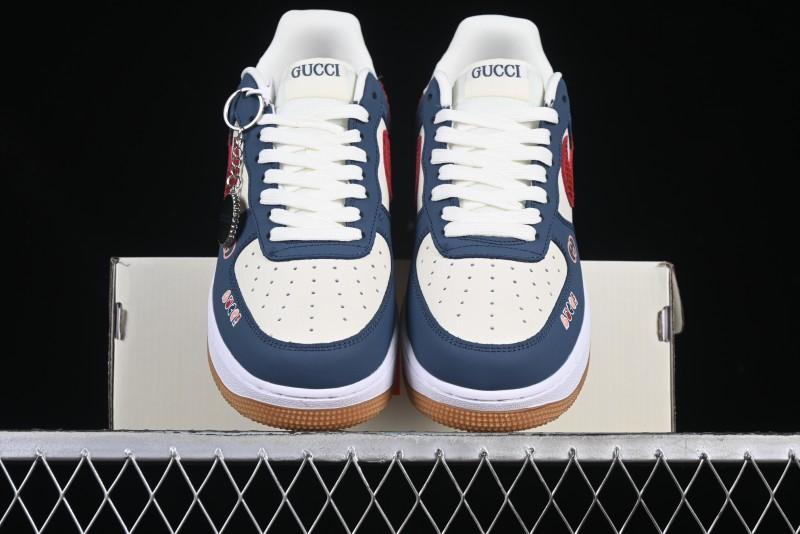 Nike Air Force 1 '07 Low Gucci Collaboration Snake Pattern Red Swoosh Casual Sneakers - DF0188-039