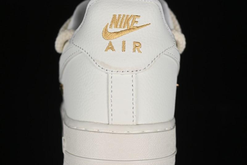 Nike Air Force 1 '07 Low Beige Deconstructed Swoosh Casual Sneakers - FX3654-111