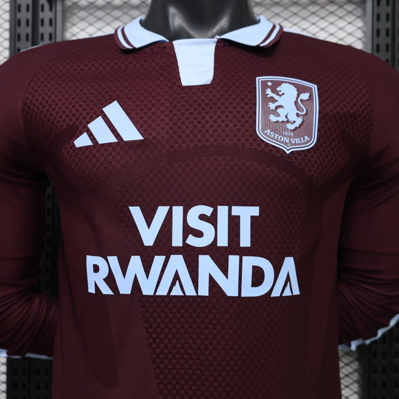 Player Version 26/27 Aston Villa FC Home Long Sleeve Jersey With Sponsor