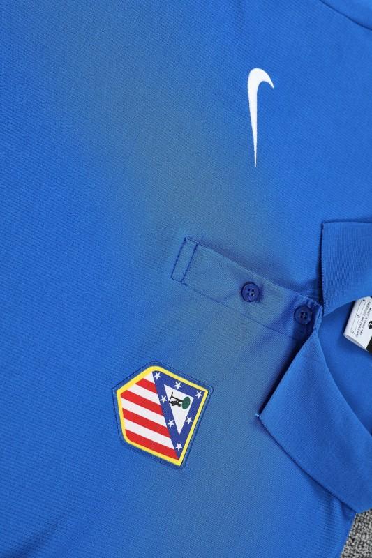 26/27  Atletico Madrid Blue  Polo Training Shirt + Long Pants Tracksuit